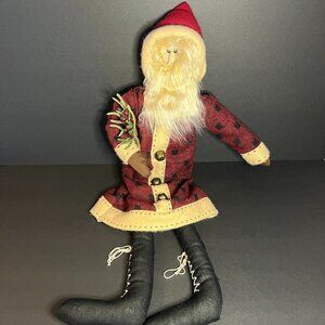 XL Artisan Fabric Santa Claus Shelf Sitter Greeter Christmas Decor Figure 23"